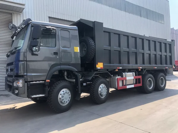 Howo 8x4 371hp Grey Dump Truck Black Cargo Body in Big Discount