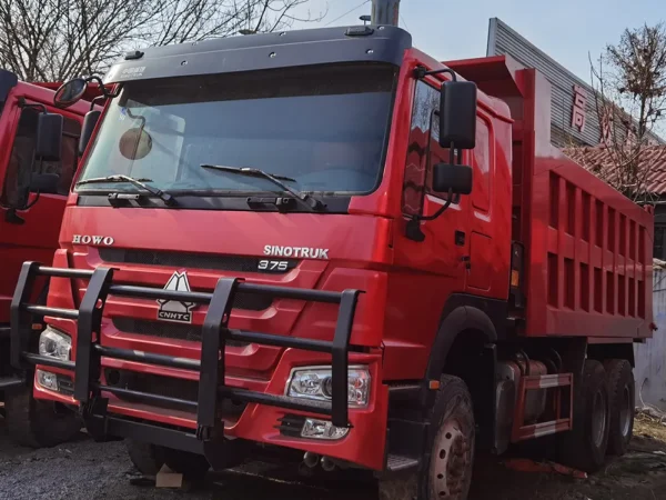 6×4-HOWO-375-Rojo-Vehículo de ingeniería pesada-Camión volquete-1