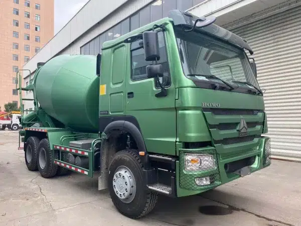 Caminhão betoneira 6×4-HOWO-380-verde escuro-rede de proteção de farol